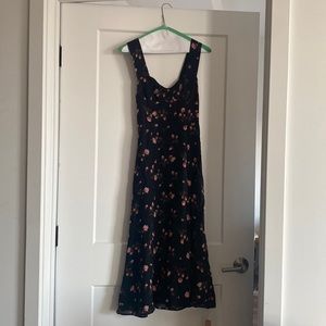 Black Floral Midi Reformation Dress